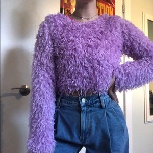 Feather effect lilac sweater